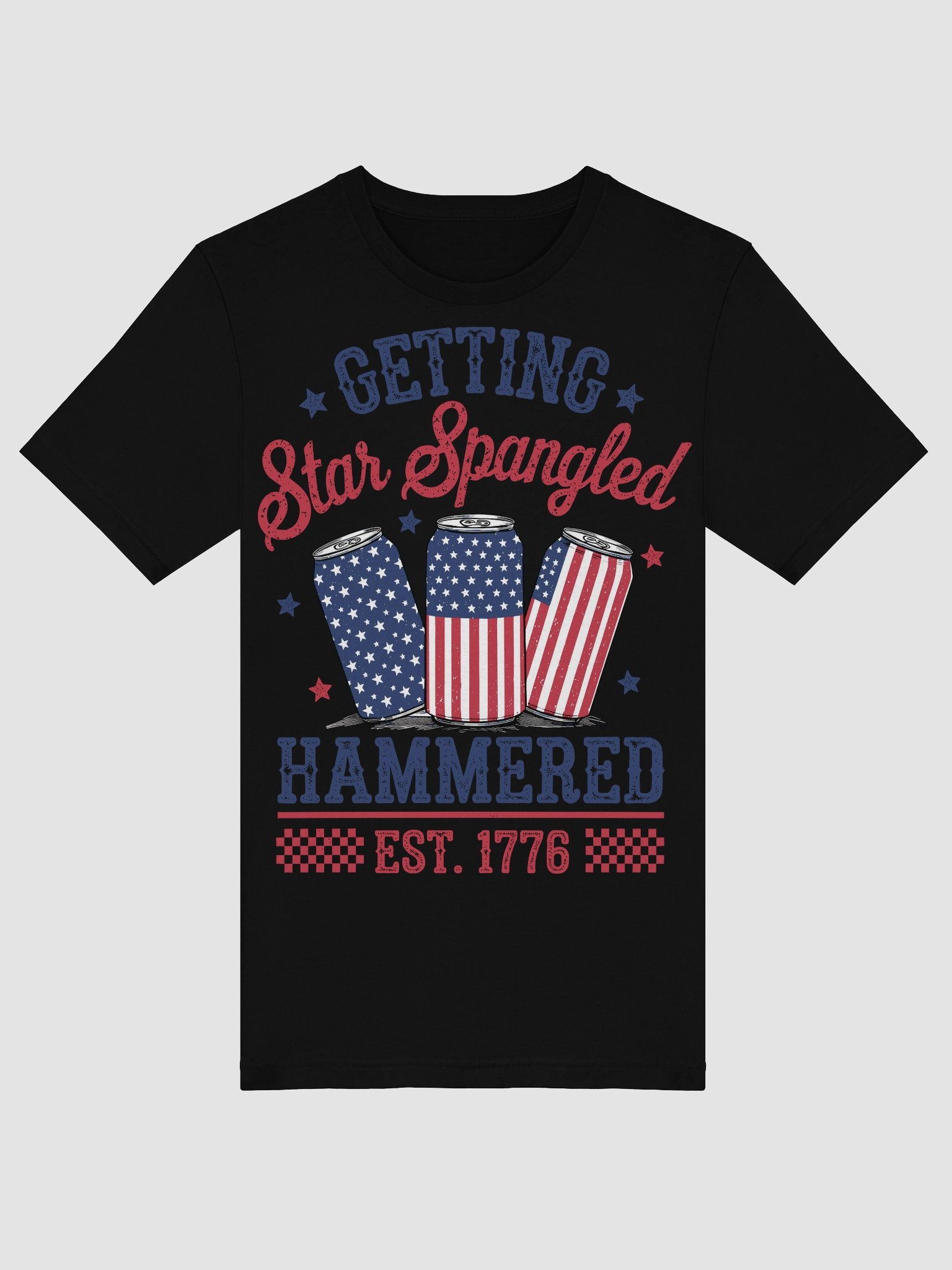 Star Spangled Beverage Can Flag T-Shirt product image (5)