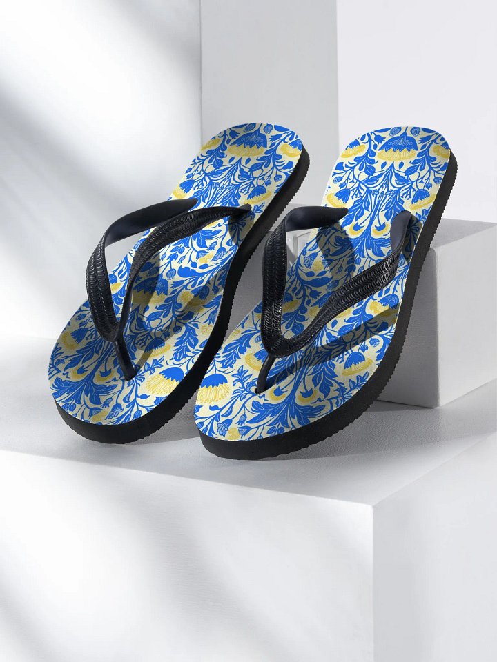 Blue Floral Elegance Flip Flops product image (1)