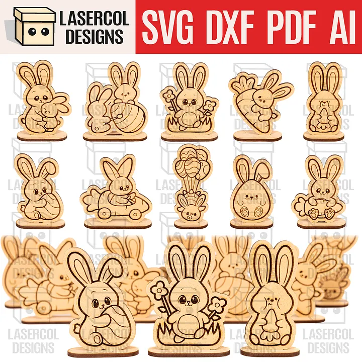 Easter Cutouts With Base Set 8 - Laser Cut Files product image (1)