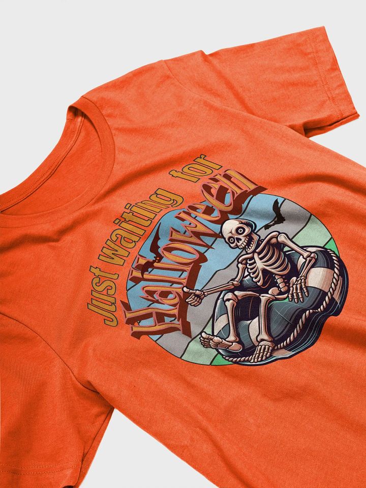 Just Waiting For Halloween Skeleton T-shirt product image (2)
