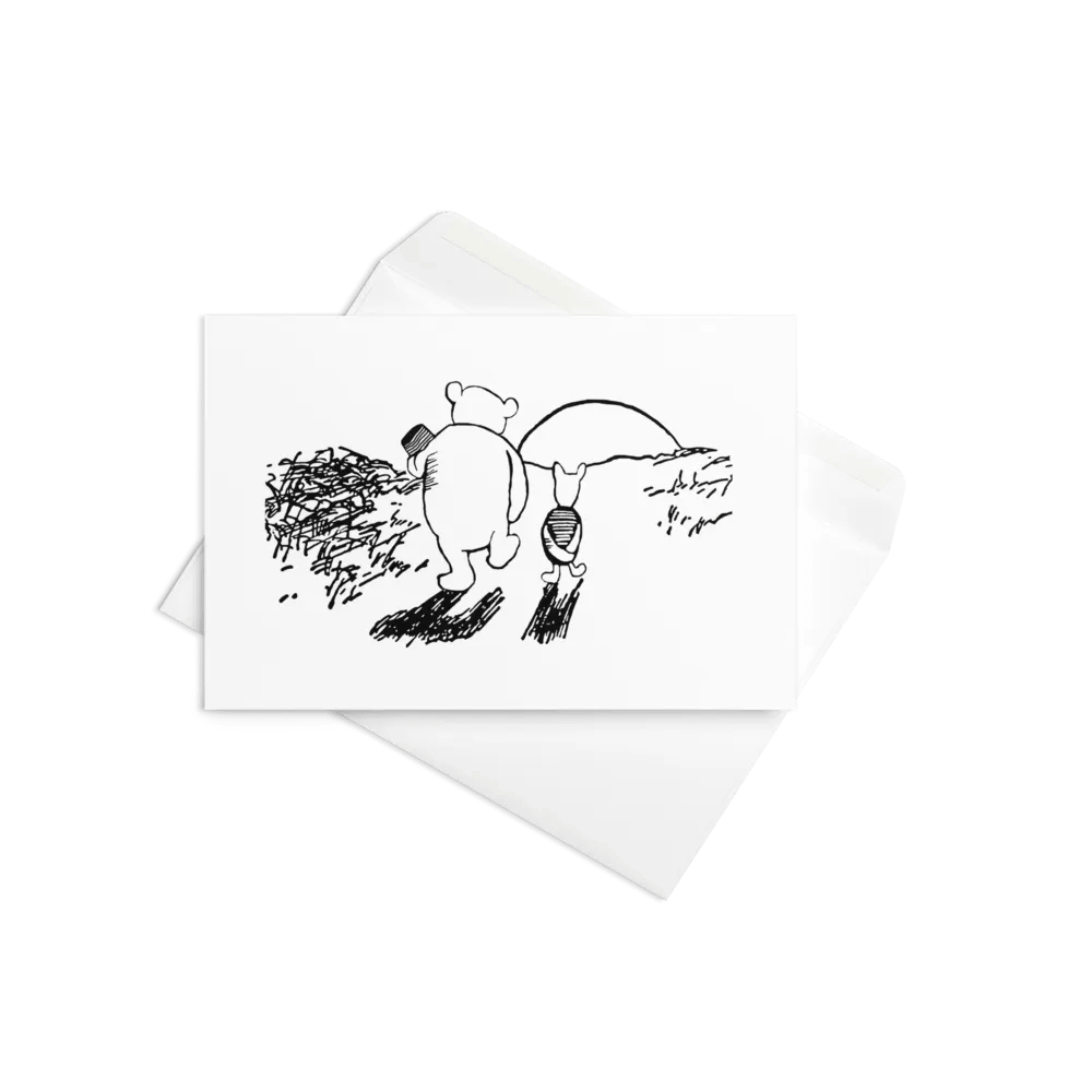 Pooh Bear & Piglet Sunset Card w/envelope - Blank Interior product image (7)