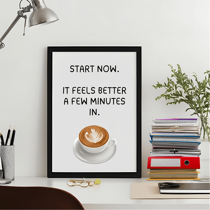 Start Now Latte-Themed Printable Art product image (2)
