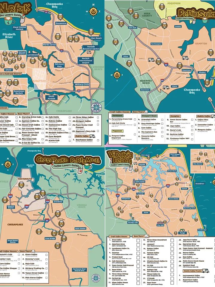 Caffeinated Hampton Roads Map Bundle - Digital Download product image (2)