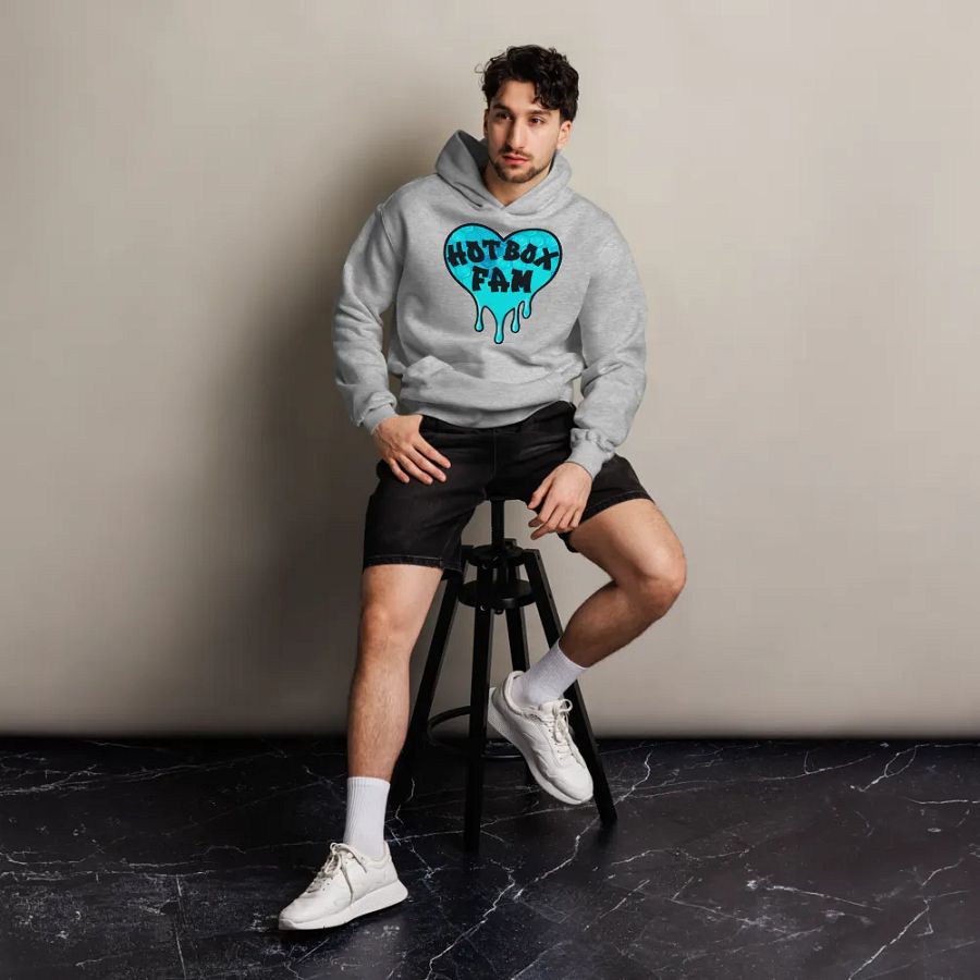 HOT BOX FAM TEAL HONEY COMB LOGO HOODIE product image (35)