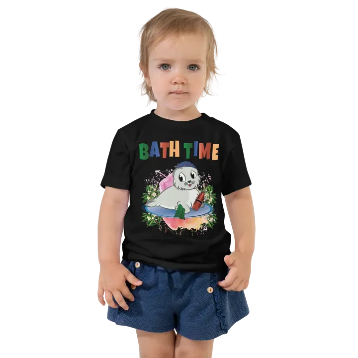 Bath Time Funny Colorful Bella +Canvas Toddler T-Shirt – Fun Gift for Kids product image (1)