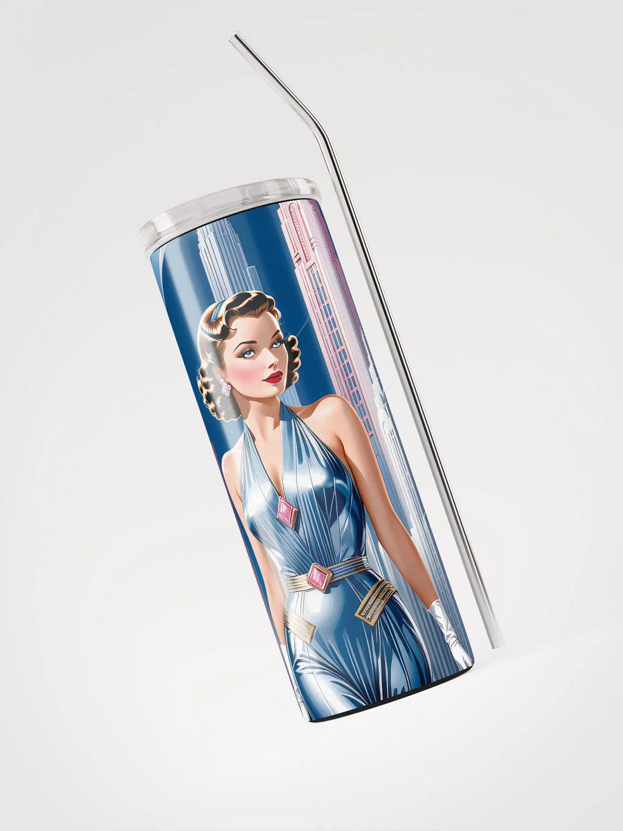 Art Deco Flapper Girl 20 oz Skinny Stainless Steel Tumbler - v2 product image (5)
