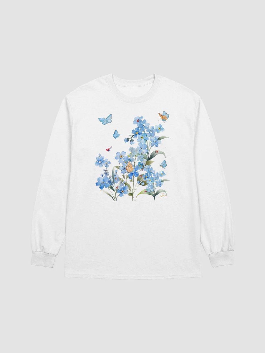 Forget-Me-Not Whispers Long Sleeve Tee | 100% Cotton, Floral Design with Butterflies | Inclusive Sizes product image (1)