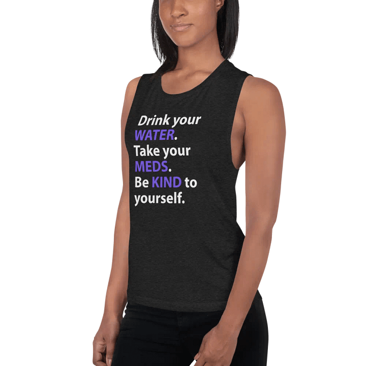 Water, Meds & Kindness Tank (Purple) product image (2)