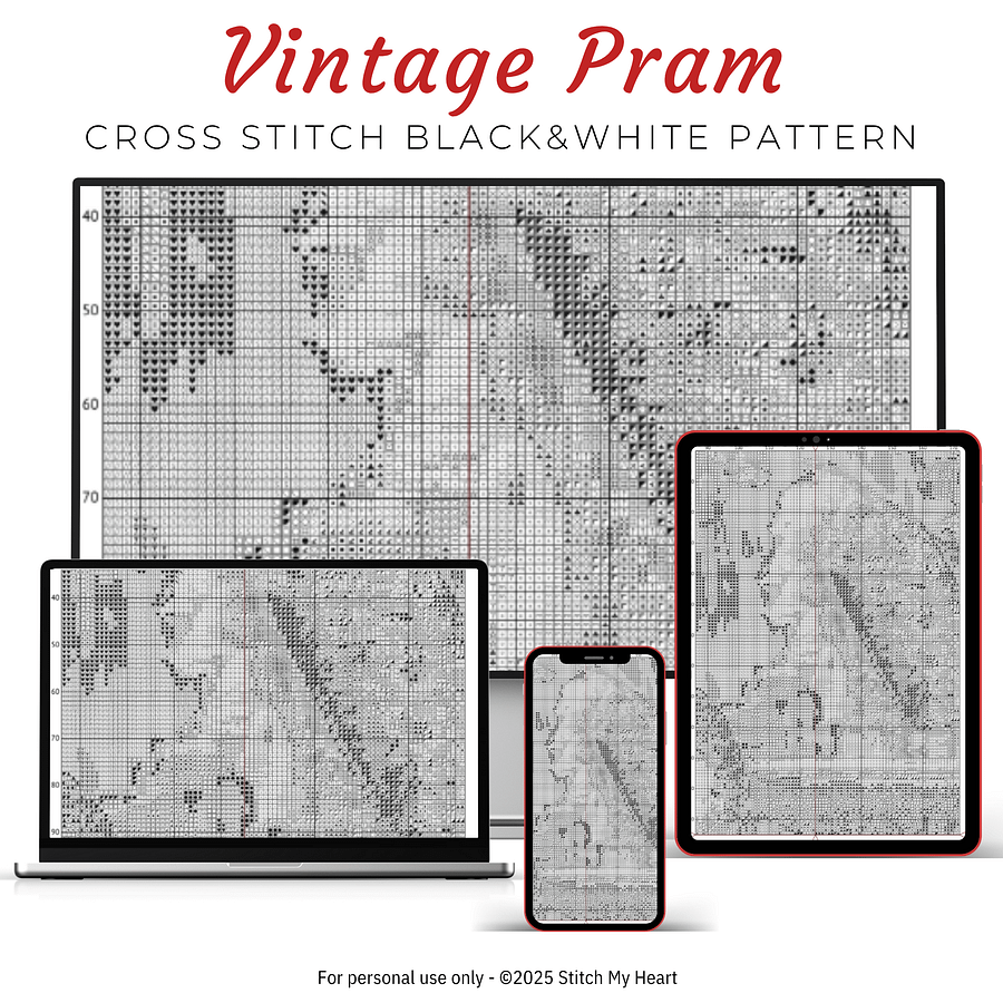 Vintage Pram Cross Stitch Pattern product image (4)