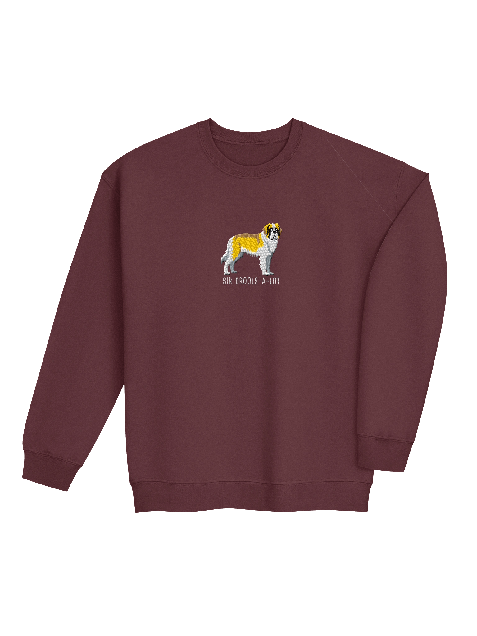 Sir Drools-A-Lot Sweatshirt (Embroidered) of a Saint Bernard(Lemon & White) product image (8)