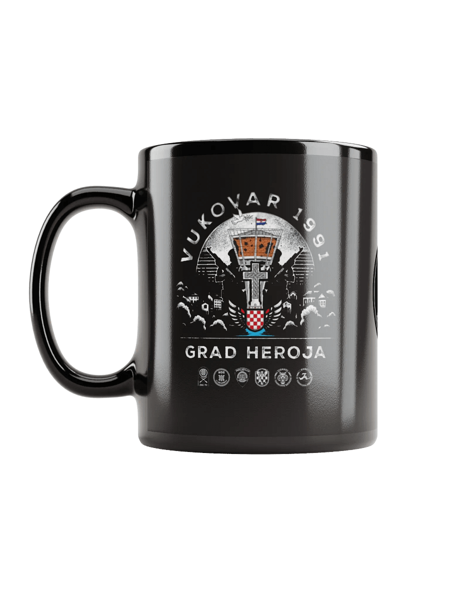 VUKOVAR 1991 HOS Emblem Black Glossy Mug product image (11)
