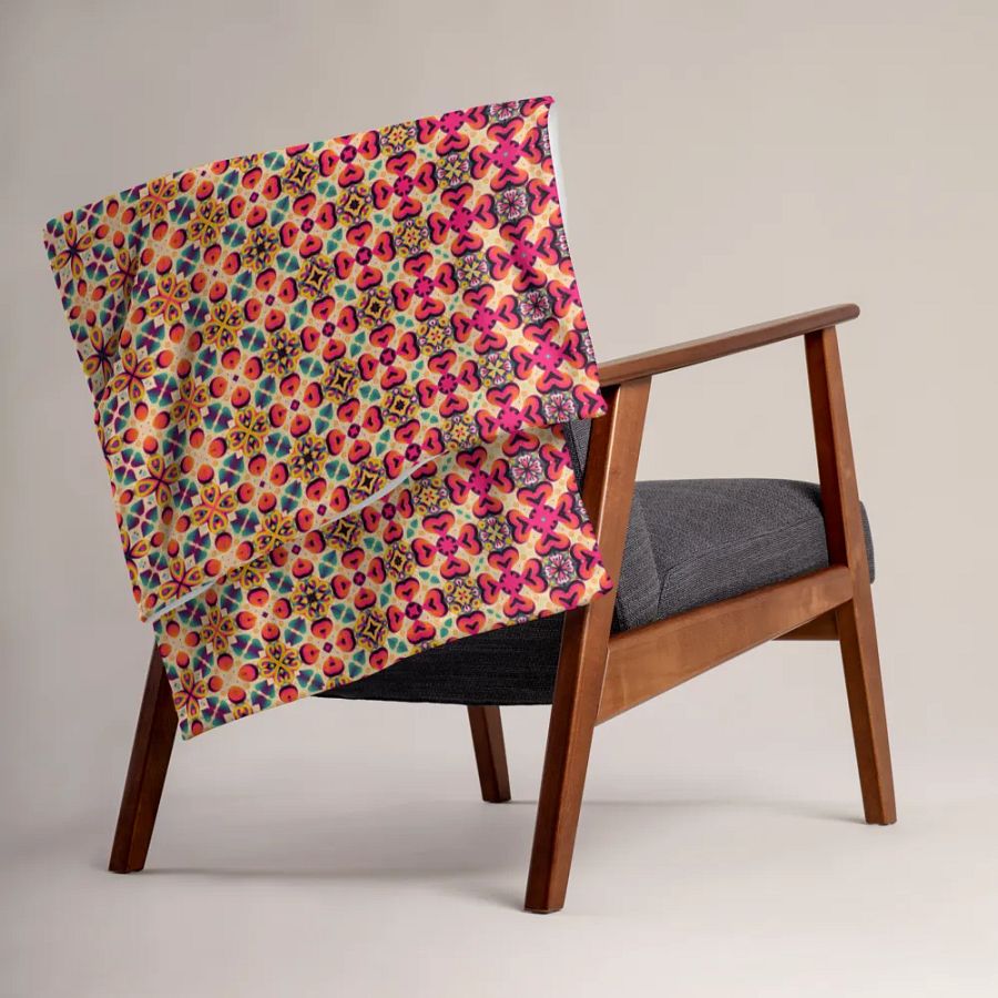 Romantic Intertwined Hearts & Flowers Throw Blanket product image (3)