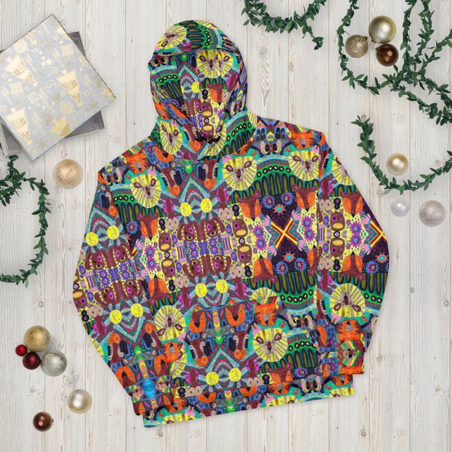 Abstract Doodle Animals Unisex Pull Over Hoodie product image (10)