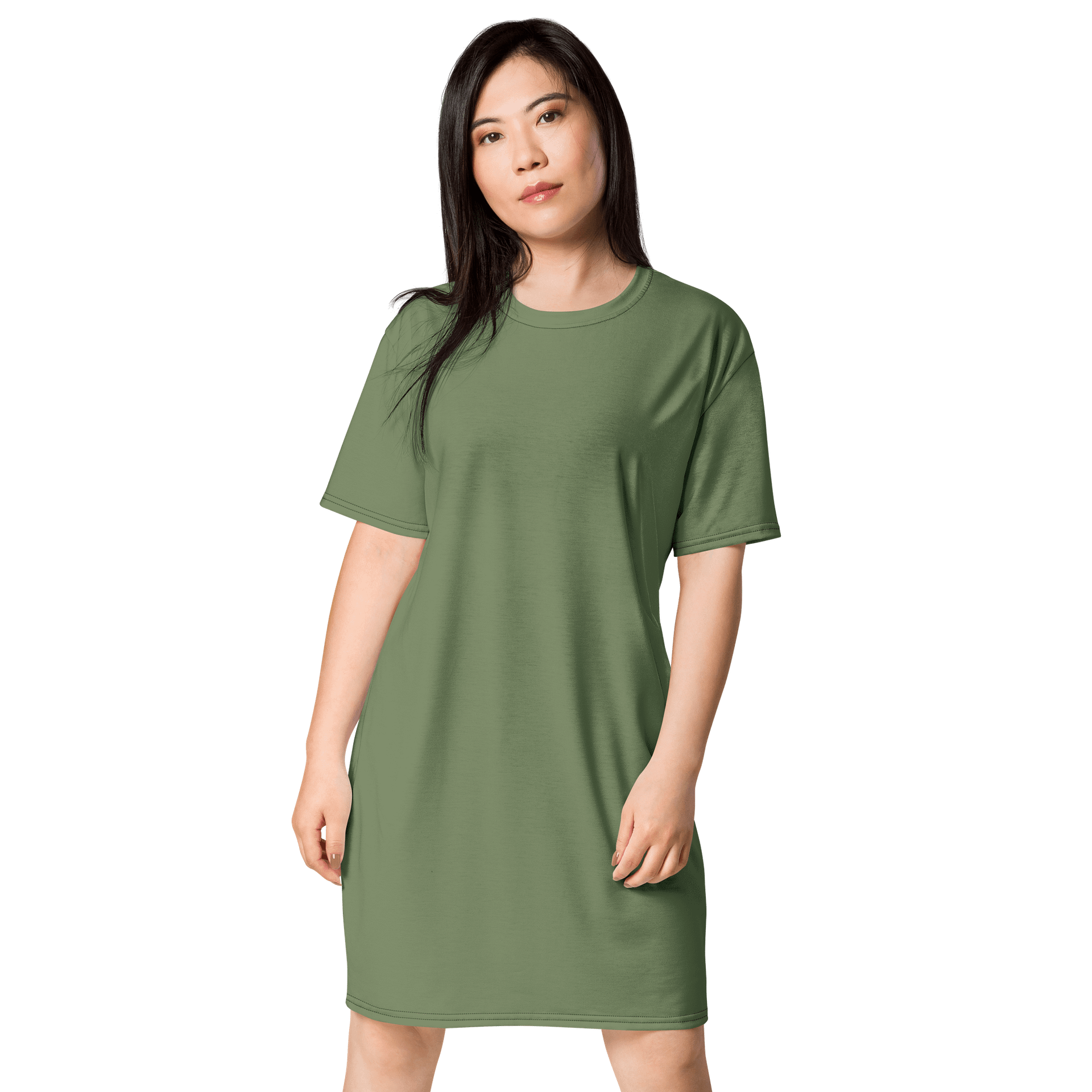 Oversized T-Shirt Dress - Bold Camouflage Green, Sizes 2XS-6XL product image (1)