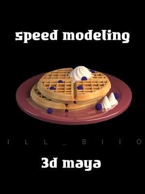 waffle, 와플 #3dmodeling #art #3dmaya #lowpoly #gameart #foodmodelibg #simple #3d #7biiona 