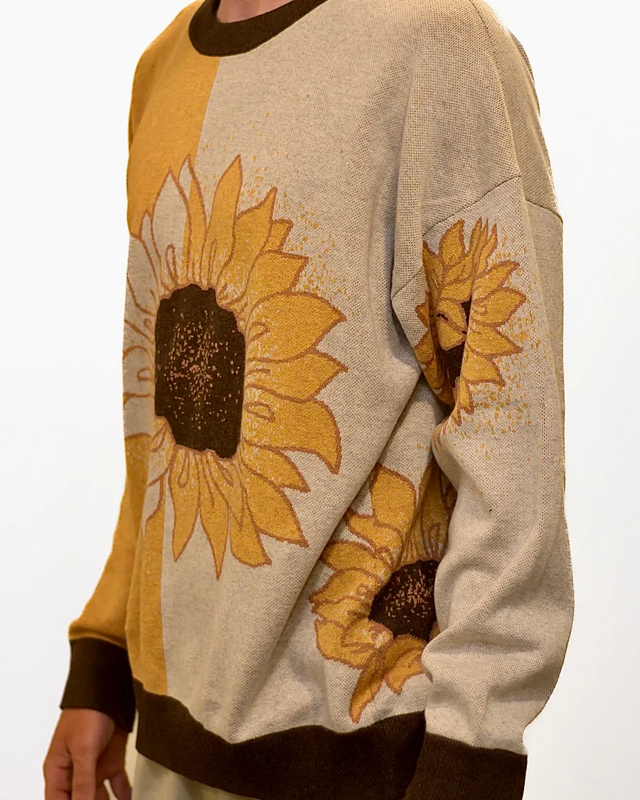 Yellow sunflower sweater outlet