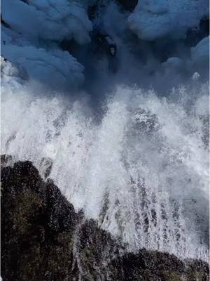 Frozen Fury: Tumalo Falls from Above #waterfall #droneshot #icefalls 