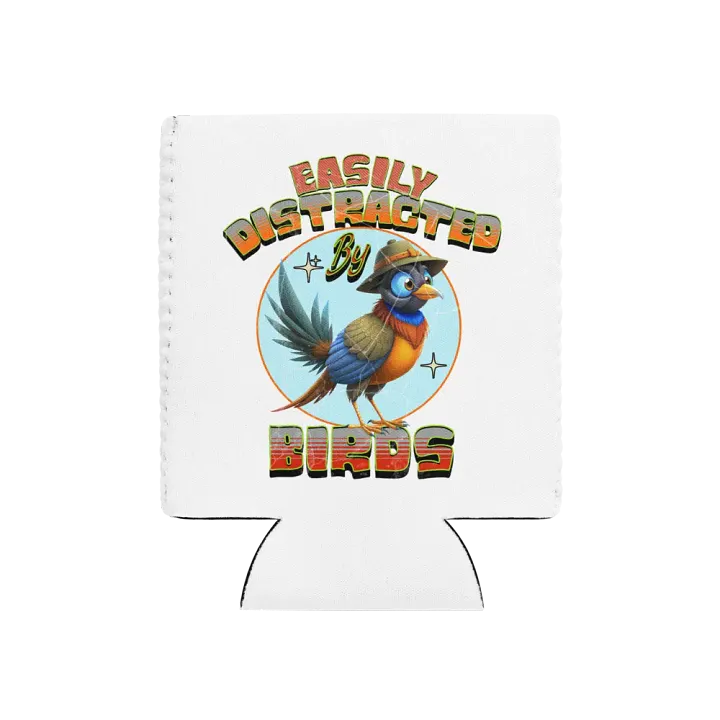 Easily Distracted By Birds Whimsical Can Cooler product image (1)