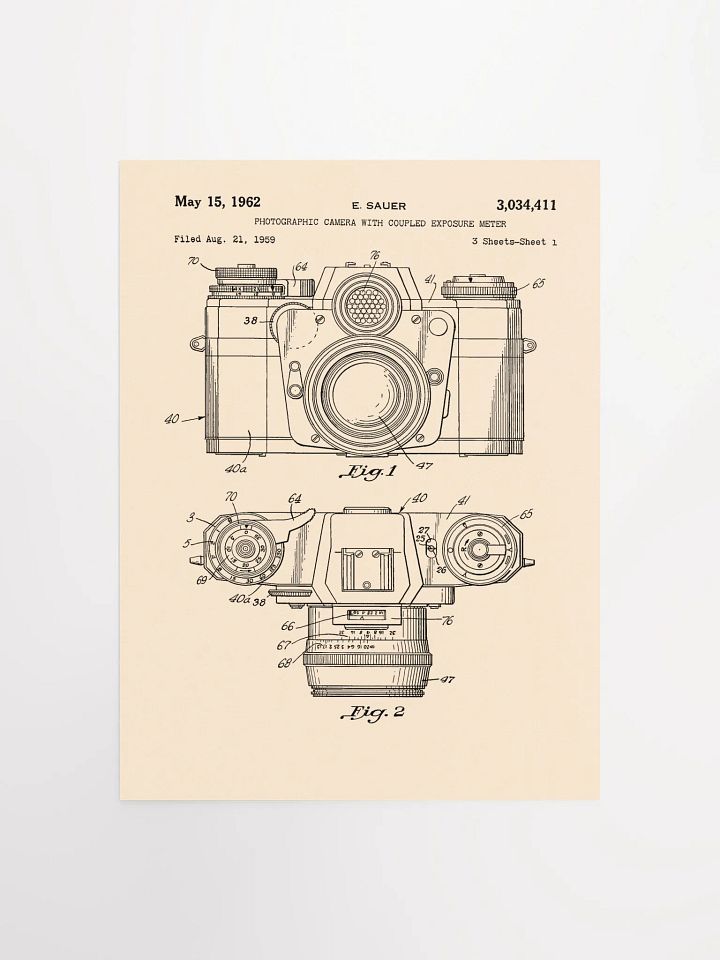 Vintage camera patent print product image (1)