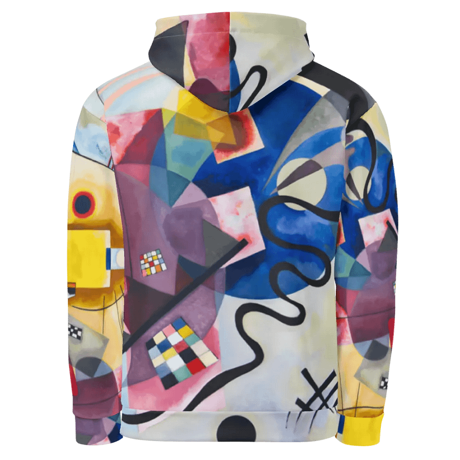 Yellow-Red-Blue Abstract All-Over Print Recycled Unisex Hoodie product image (4)