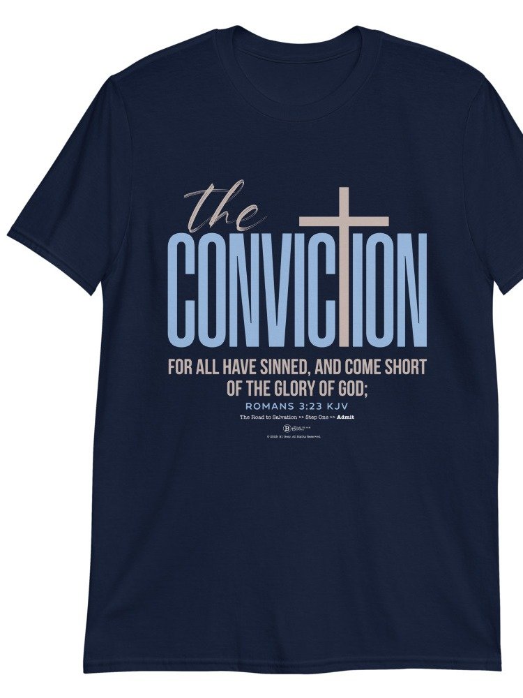 T-Shirt, The Road to Salvation, Step 1, CONVICTION/Admit, Short-Sleeve Unisex T-Shirt product image (6)