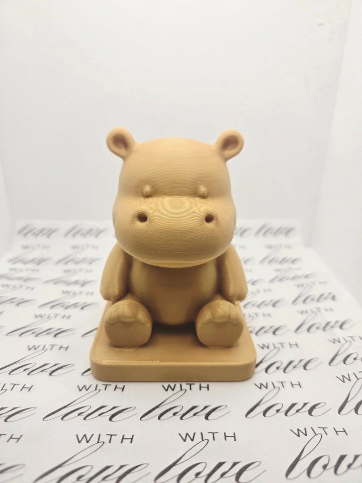 Golden Sitting Hippo — 3D Printed Trophy product image (2)