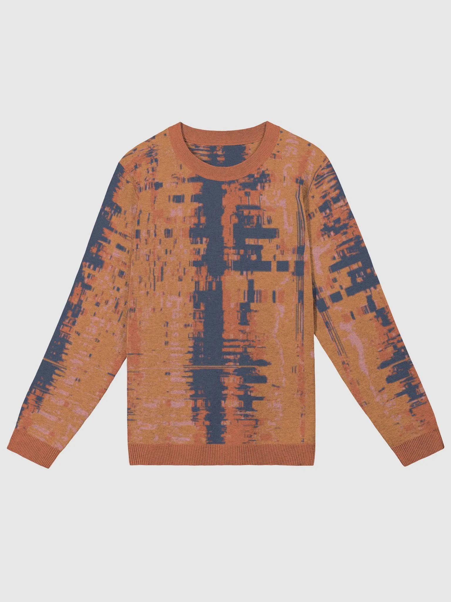Pumpkin Lost Glitch Jacquard Crewneck Sweater product image (1)