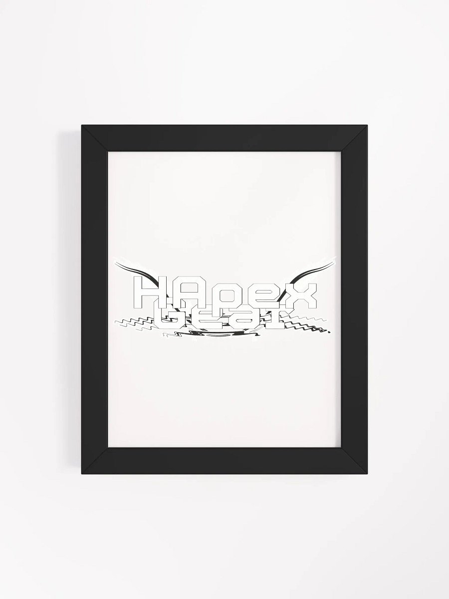 Framed - High-Quality Matte Poster - Embroidered - White HApex Gear Black Logo product image (4)