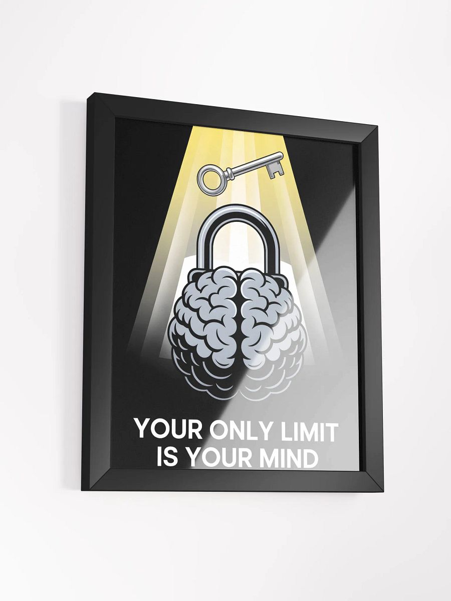 Your Only Limit is Your Mind Poster | Brain & Lock Motivational Art product image (3)