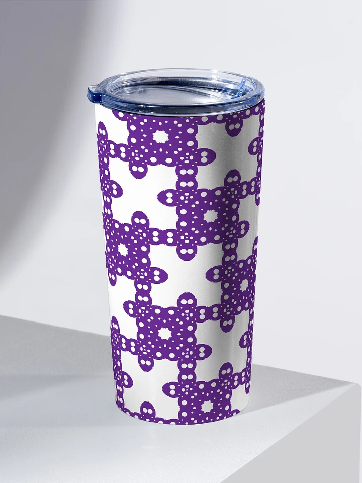 Stainless Steel Tumbler - 20oz - Reef Maze - Royal Purple on White product image (1)