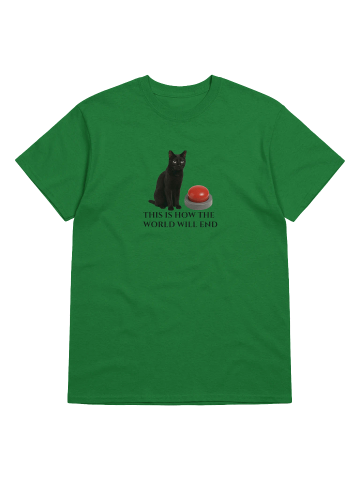 Apocalyptic Cat and Red Button T-Shirt product image (10)