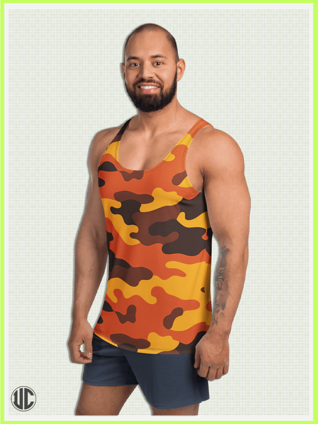 Savage Sunset Orange Camo – Men’s Tank Top product image (1)