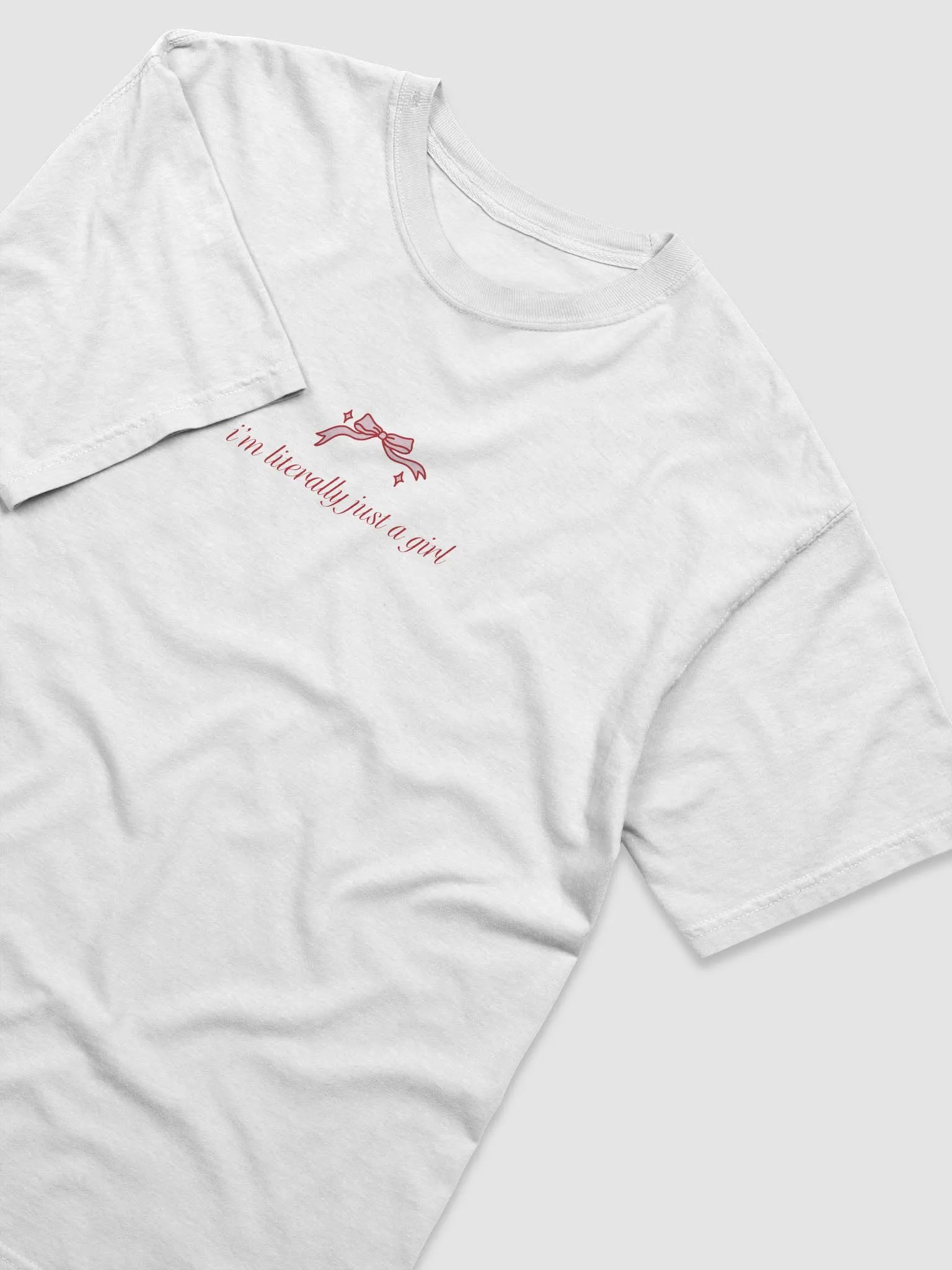 i'm literally just a girl printed shirt [red lettering] product image (4)
