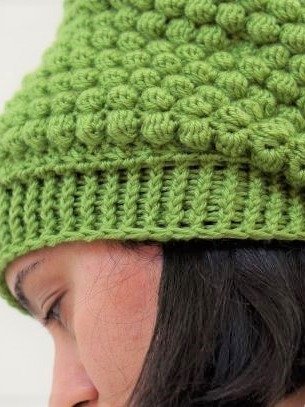 Slouchy bobble stitch beanie pdf pattern product image (1)