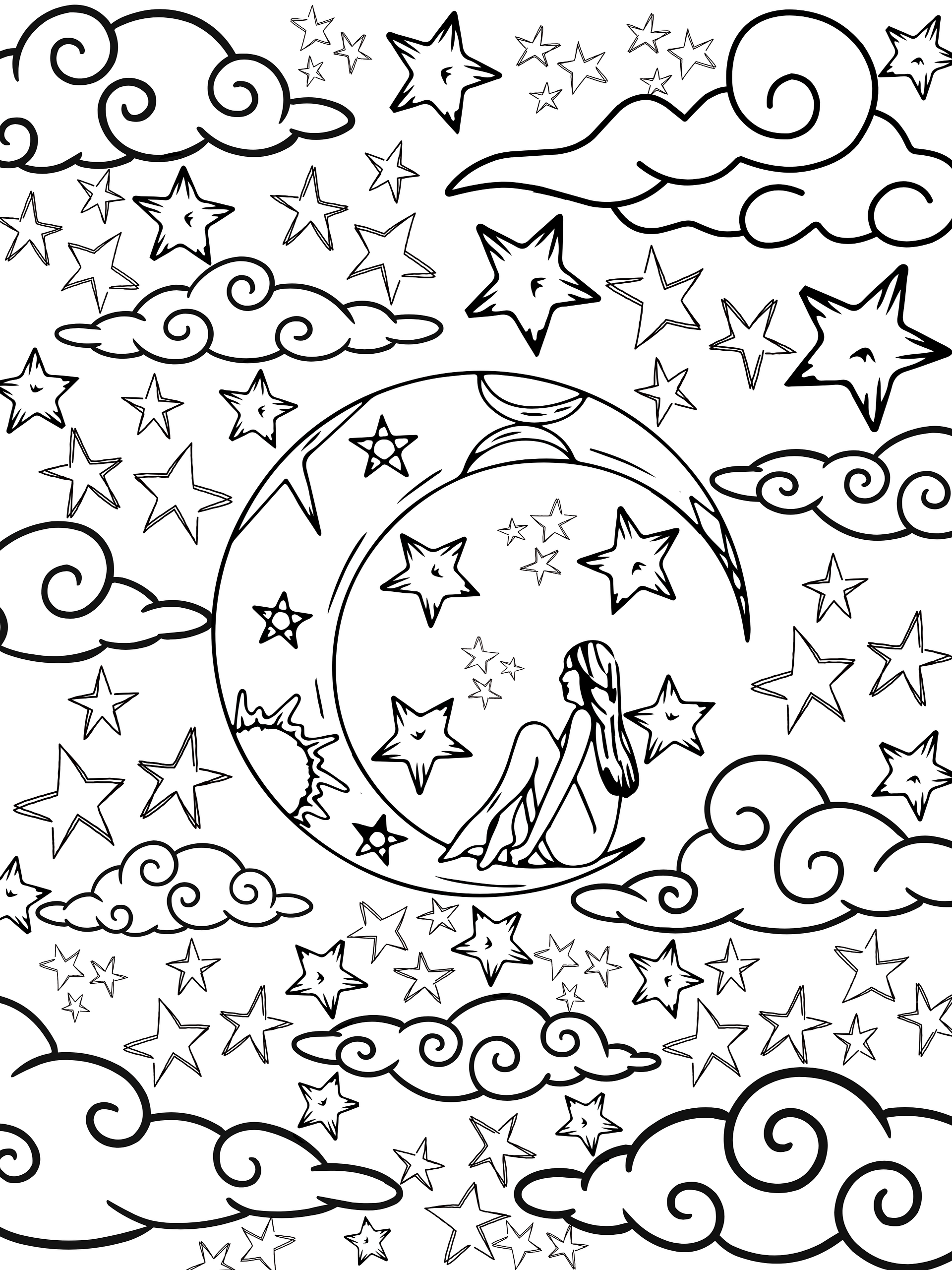 Moon Girl Coloring Page product image (1)