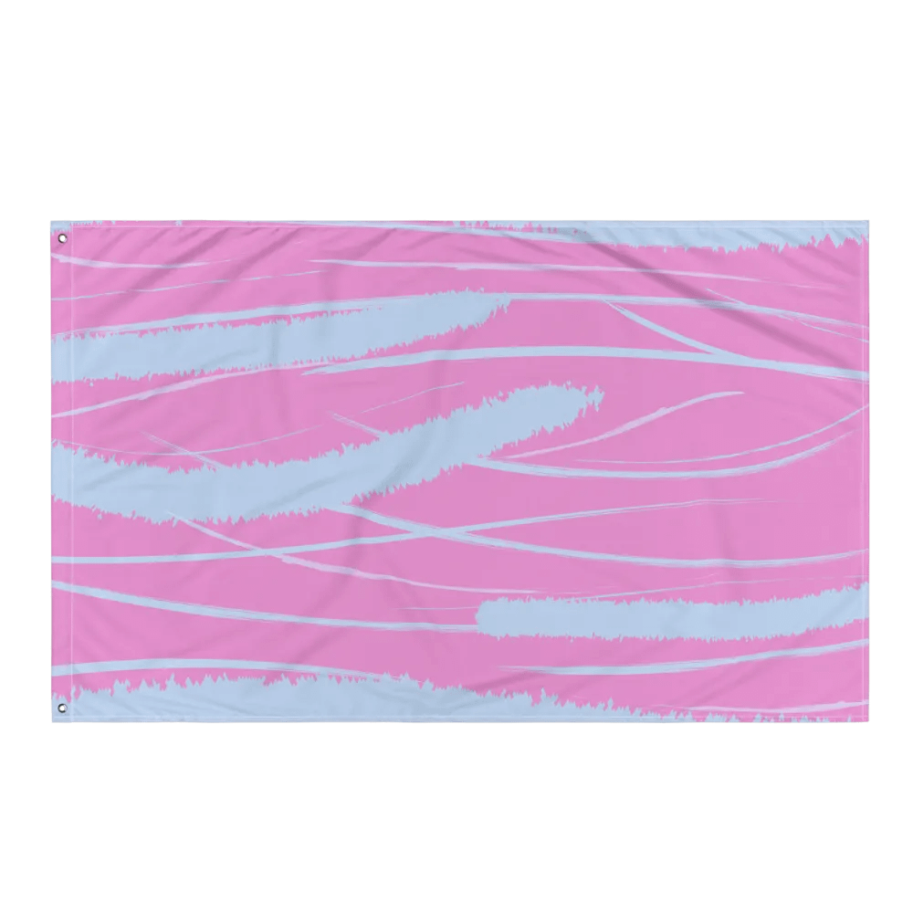 Whimsical Blue & Pink All-Over Flag product image (3)