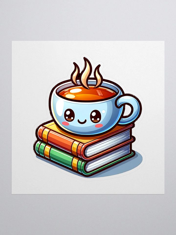 Cozy & Cute Cup Of Tea With Books Sticker product image (1)