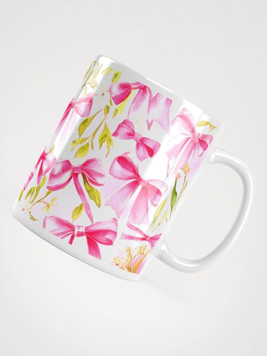 Festive Ribbon and Flower White Glossy Mug product image (11)