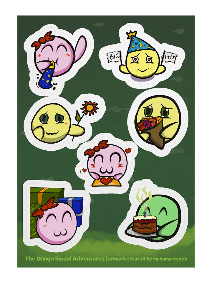 Dango with Love Set - Kiss Cut Sticker Sheet product image (1)