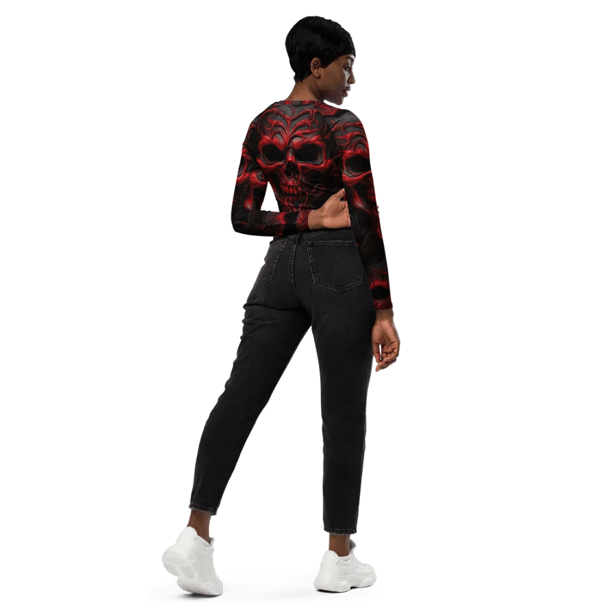 Eternal Red Skulls Recycled Crop Top product image (8)