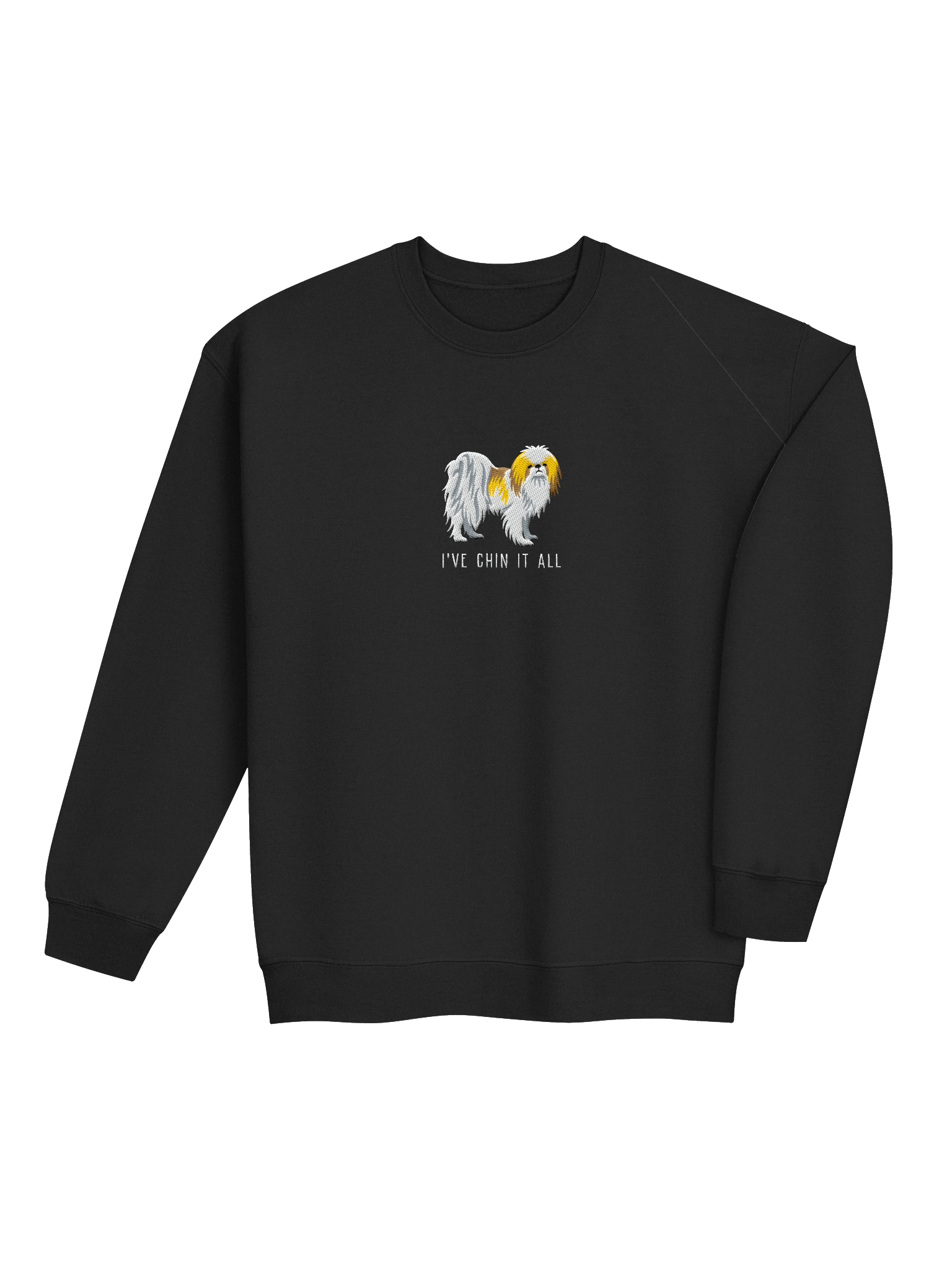 I've Chin It All Sweatshirt (Embroidered) of a Japanese Chin(Lemon & White) product image (20)