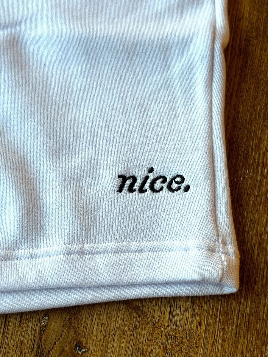Nice. Embroidered Sweatshorts (White) product image (2)