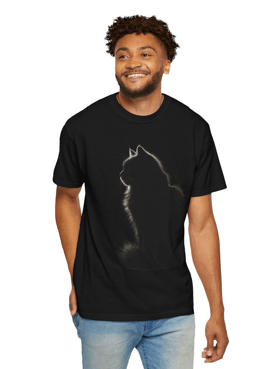 Whiskered Black Cat Silhouette T-Shirt product image (7)