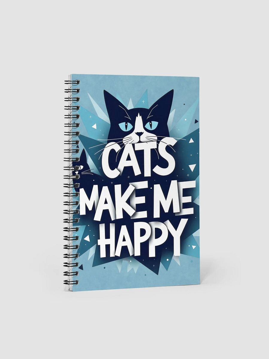Geometric Cat Happiness Spiral Notebook product image (1)