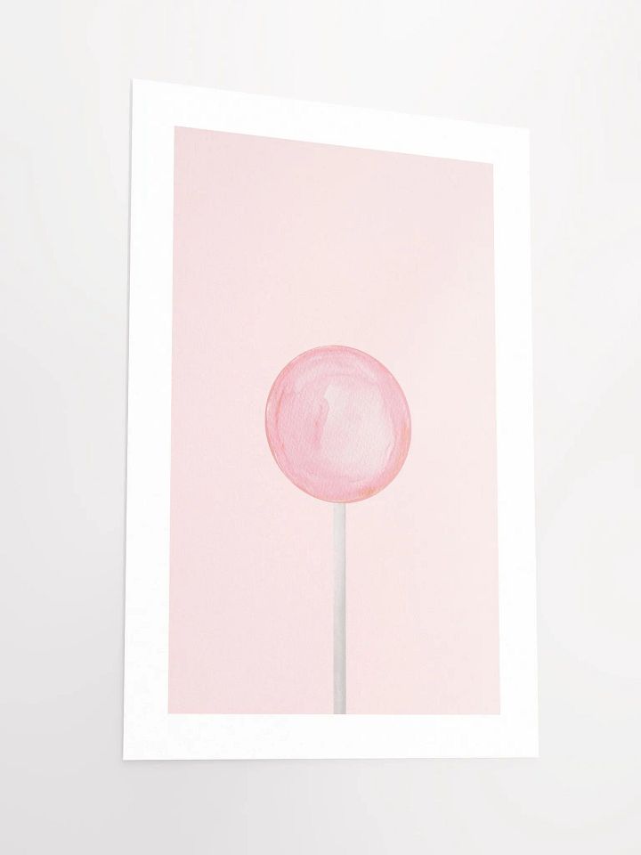 Minimalist Pink Lollipop on Soft Blush Background Wall Art product image (2)