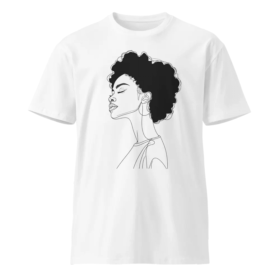 Curly Woman Line Art Profile Unisex Tee product image (2)