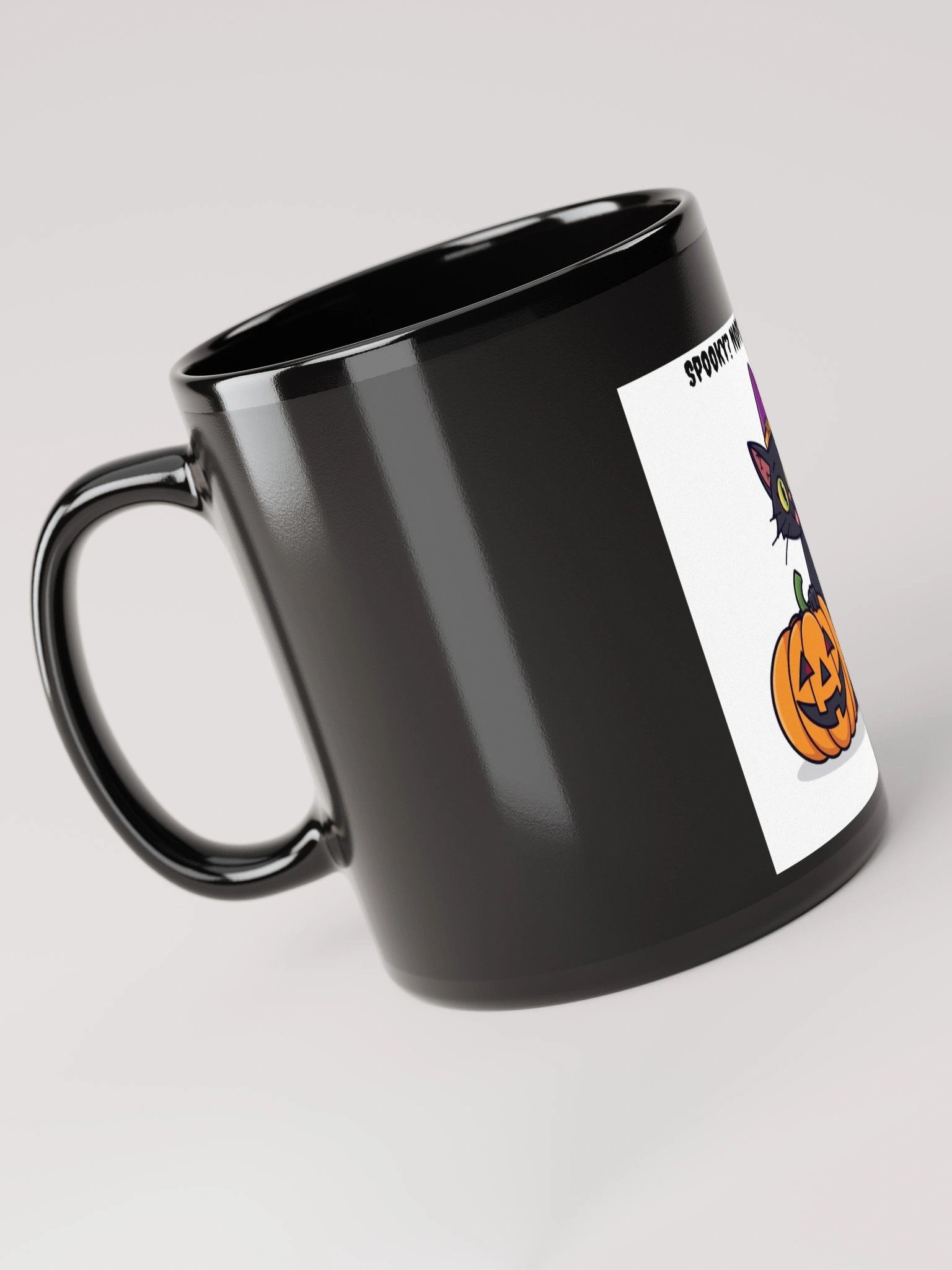 Spooky? Nope, Just Cute! Black Glossy Mug product image (4)