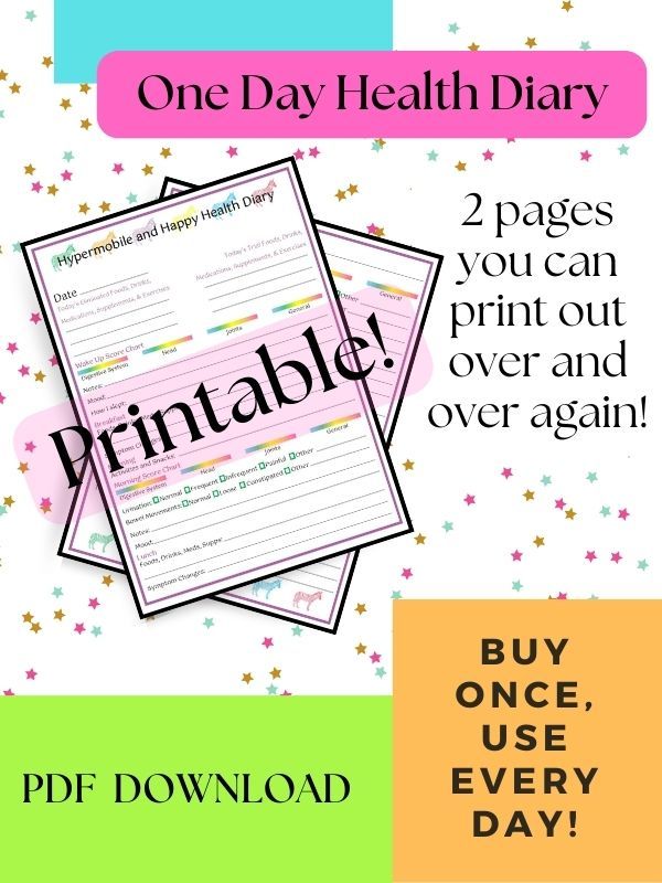 One Day Health Diary Printable product image (1)