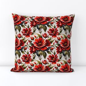 Seamless Pattern - Painted Red Roses on White product image (5)