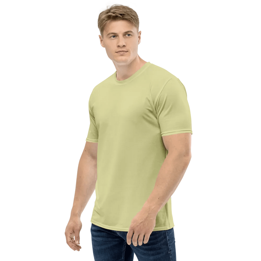 Plain Light Yellow True Summer Men's Crewneck Polyester Heavyweight Premium T-Shirt by Treasure Pie product image (5)